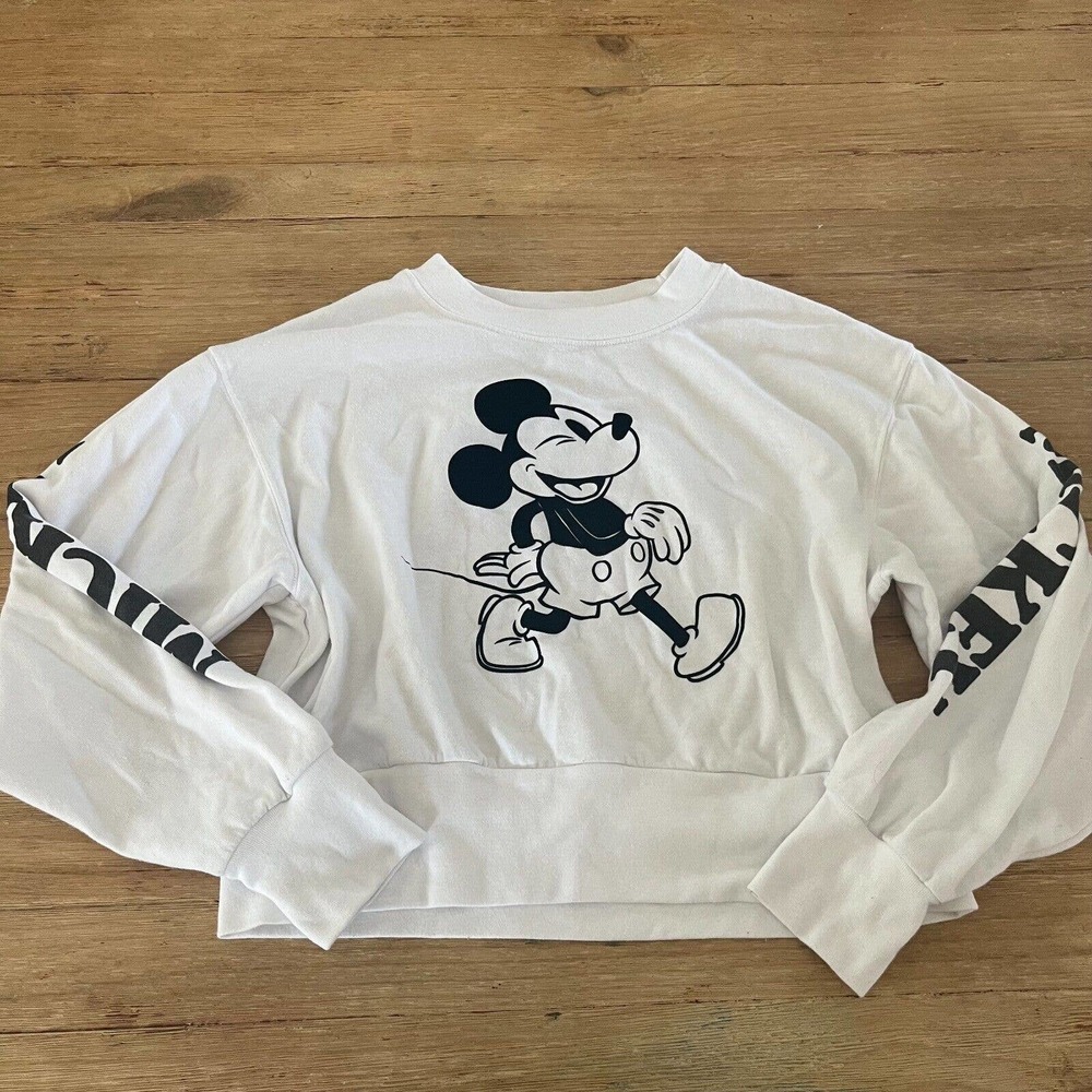 Disney Mickey Mouse Kids XL Dolman Sweatshirt White Soft